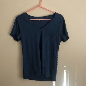 NWT Madewell Whisper V Neck Blue Tee